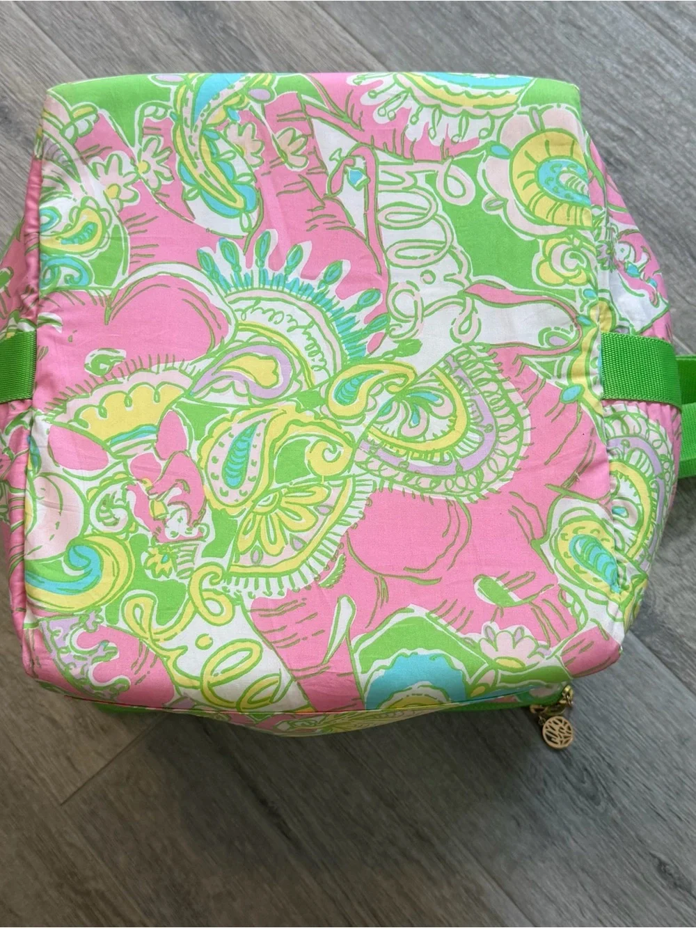 Lilly Pulitzer Insulated Cooler Tote Pink Green Floral Picnic Beach Lunch Bag